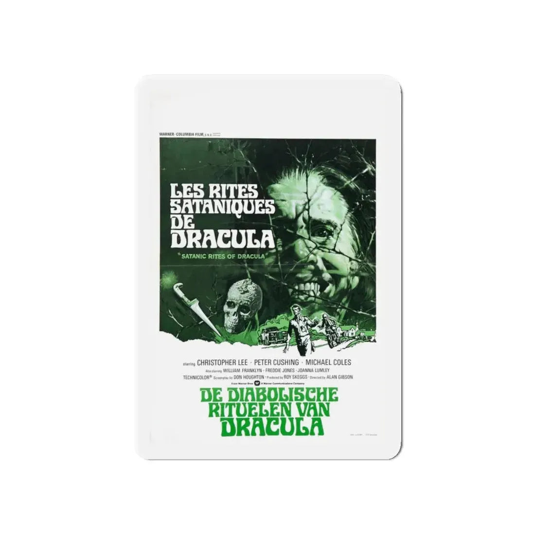 THE SATANIC RITES OF DRACULA (DUTCH) 1973 Movie Poster - Refrigerator Magnet 4 Inch Die-Cut - The Sticker Space