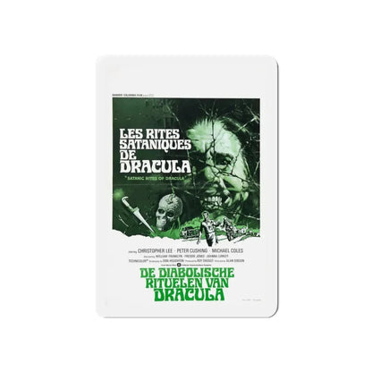 THE SATANIC RITES OF DRACULA (DUTCH) 1973 Movie Poster - Refrigerator Magnet 5 Inch Die-Cut - The Sticker Space