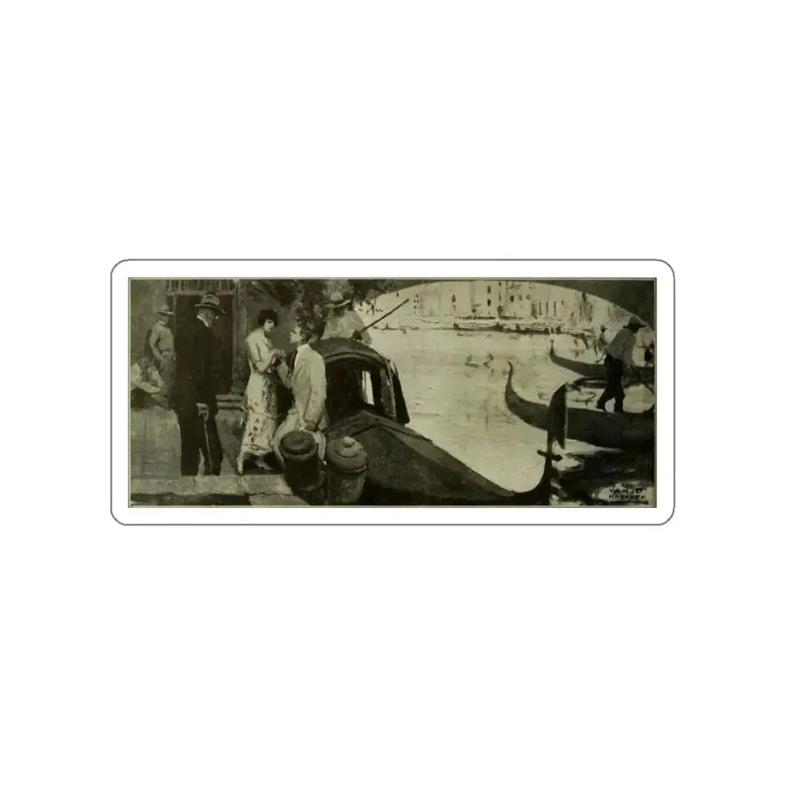 The Saturday evening post illustration, 1920 (1) (Magazine Illustration) STICKER Vinyl Die-Cut Decal White Die-Cut 3 Inch - The Sticker Space