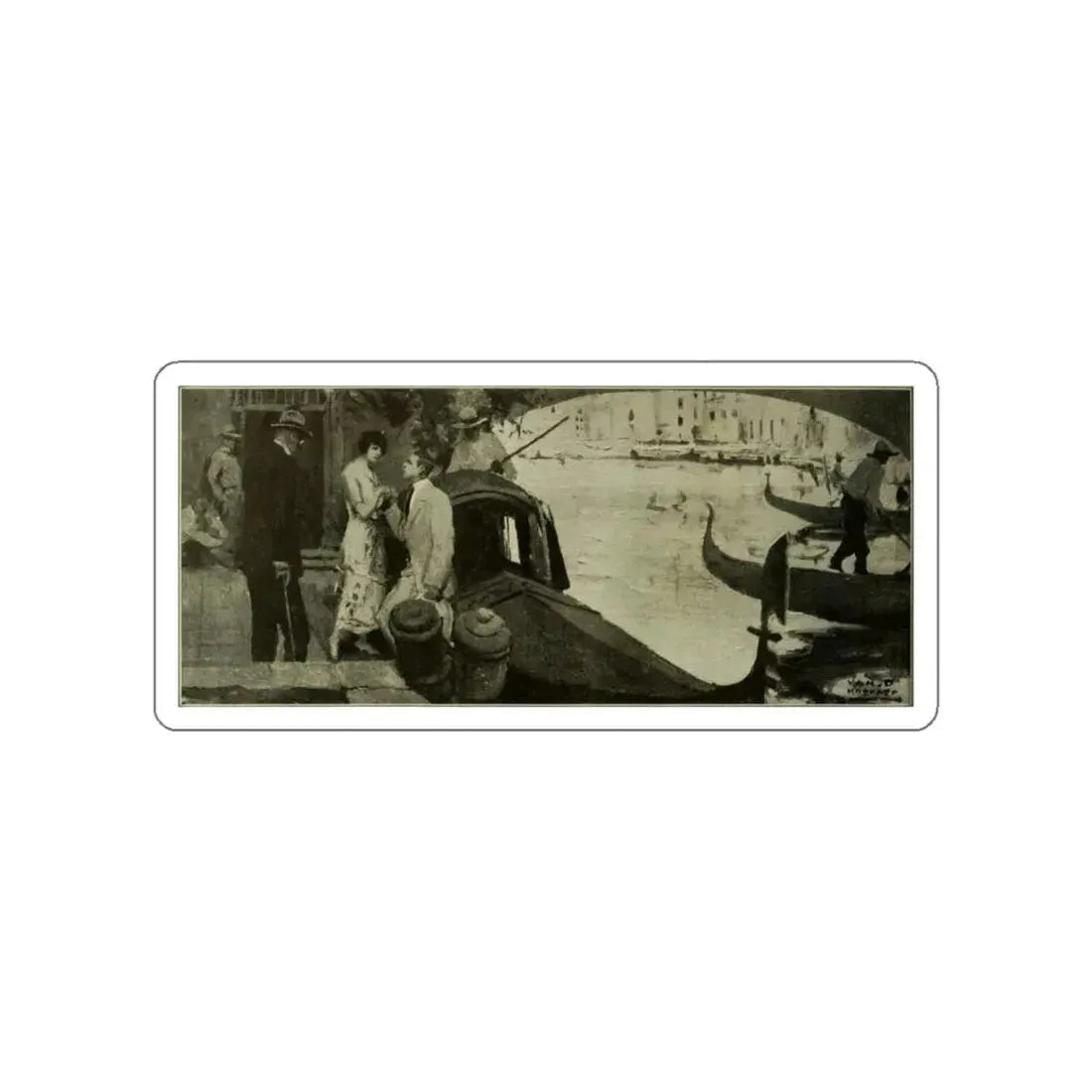 The Saturday evening post illustration, 1920 (1) (Magazine Illustration) STICKER Vinyl Die-Cut Decal White Die-Cut 4 Inch - The Sticker Space