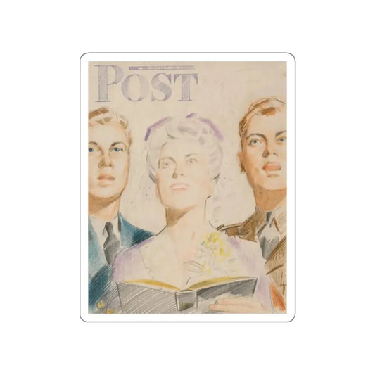 The Saturday Evening Post preliminary (Magazine Illustration) STICKER Vinyl Die-Cut Decal White Die-Cut 2 Inch - The Sticker Space