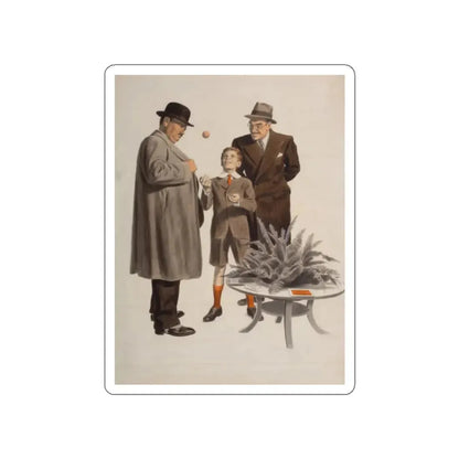 The Saturday Evening Post story illustration (Magazine Illustration) STICKER Vinyl Die-Cut Decal White Die-Cut 2 Inch - The Sticker Space