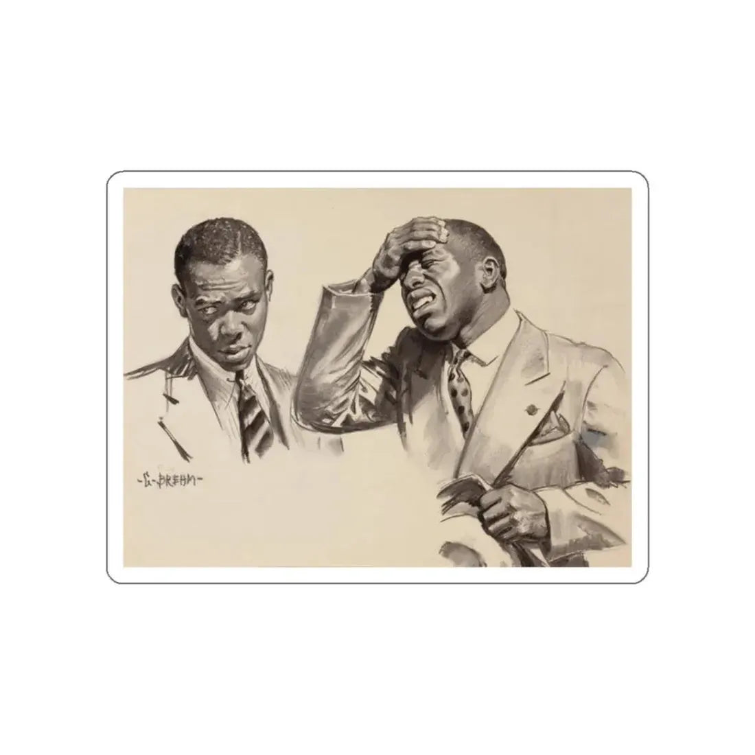 The Saturday Evening Post story illustration, November 12, 1938 (Magazine Illustration) STICKER Vinyl Die-Cut Decal White Die-Cut 2 Inch - The Sticker Space