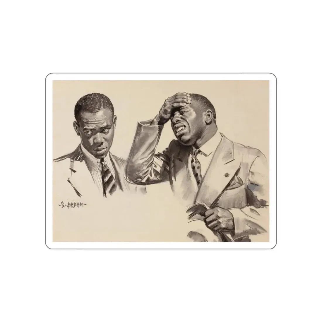 The Saturday Evening Post story illustration, November 12, 1938 (Magazine Illustration) STICKER Vinyl Die-Cut Decal White Die-Cut 3 Inch - The Sticker Space