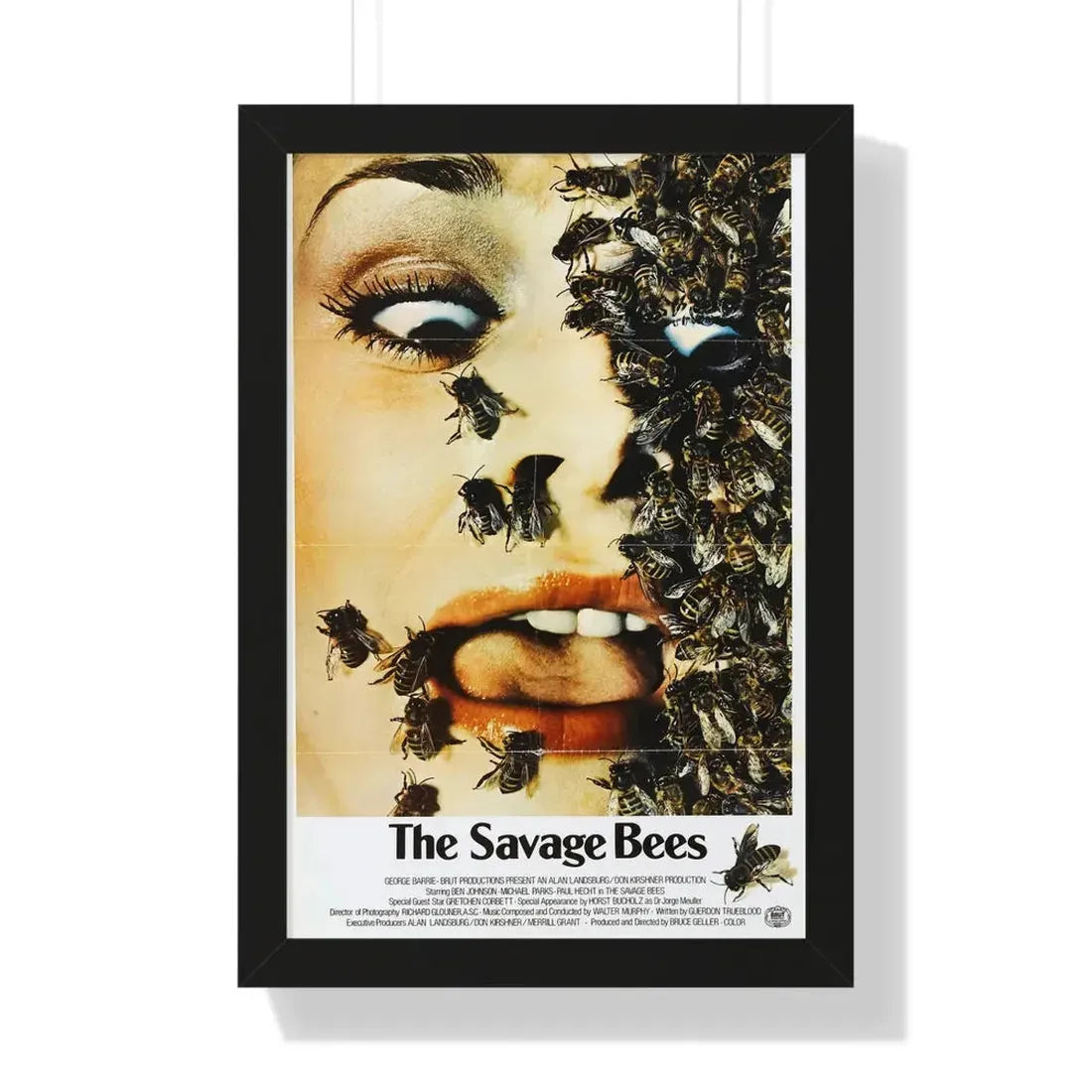 THE SAVAGE BEES 1976 - Framed Movie Poster 16″ x 24″ Black - The Sticker Space