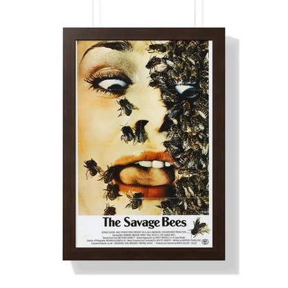 THE SAVAGE BEES 1976 - Framed Movie Poster 16″ x 24″ Walnut - The Sticker Space