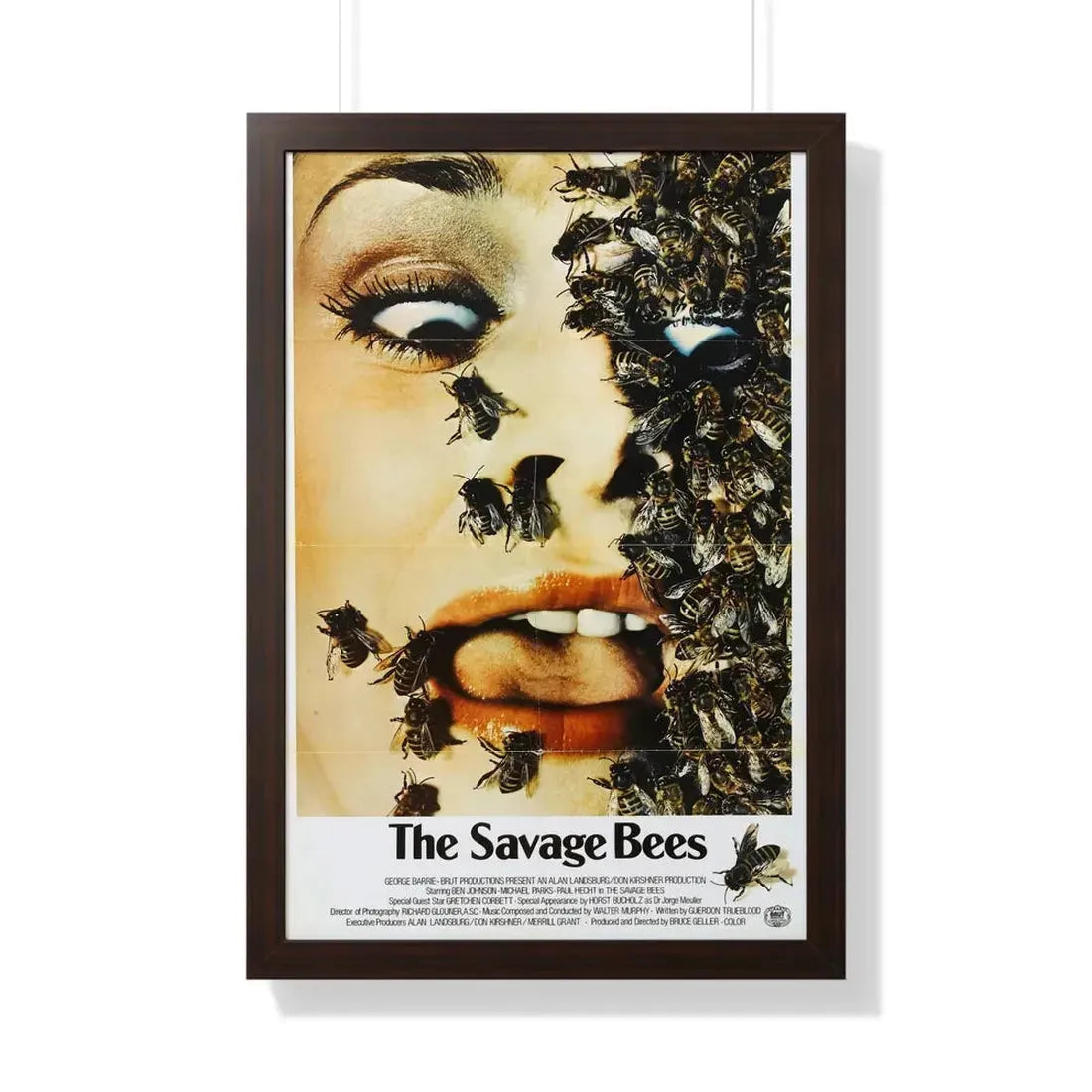 THE SAVAGE BEES 1976 - Framed Movie Poster 20" x 30" Walnut - The Sticker Space