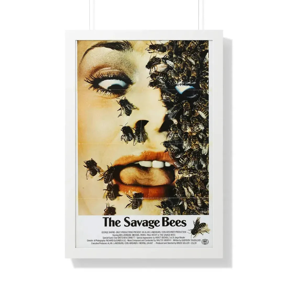 THE SAVAGE BEES 1976 - Framed Movie Poster 20" x 30" White - The Sticker Space