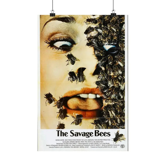 THE SAVAGE BEES 1976 - Paper Movie Poster 12″ x 18″ Matte - The Sticker Space