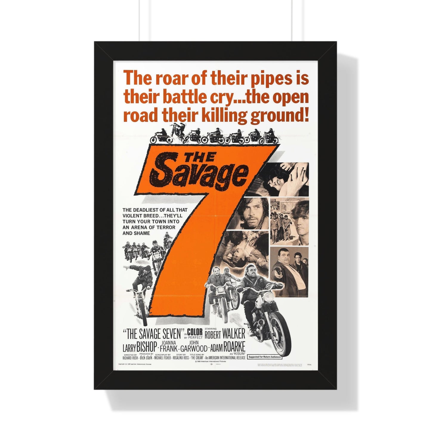 THE SAVAGE SEVEN 1968 - Framed Movie Poster-16″ x 24″-The Sticker Space