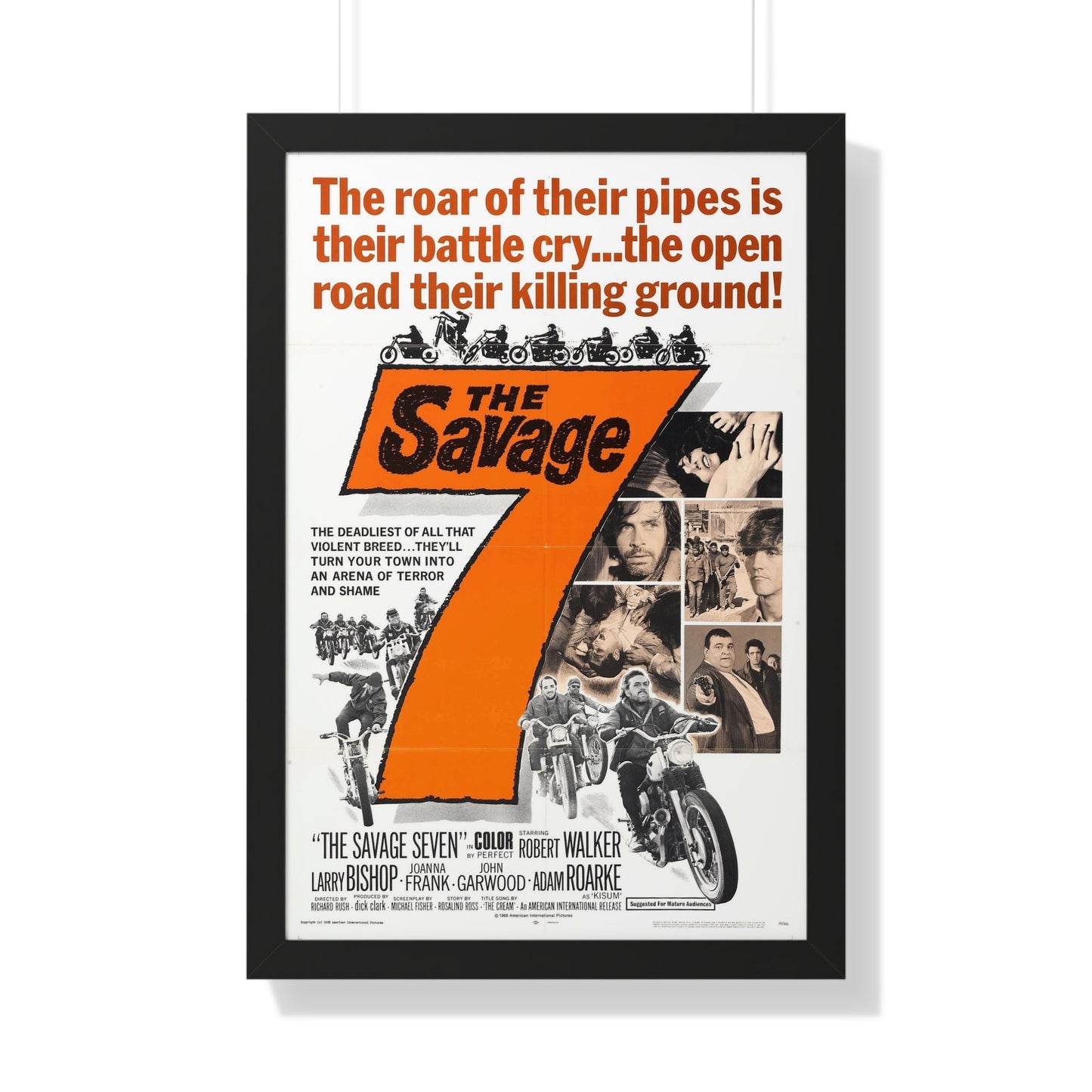 THE SAVAGE SEVEN 1968 - Framed Movie Poster-20" x 30"-The Sticker Space