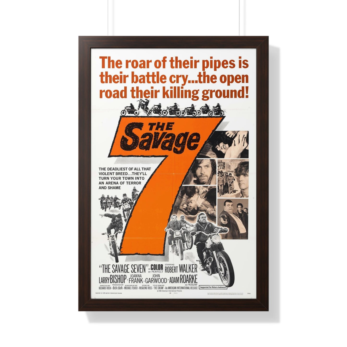 THE SAVAGE SEVEN 1968 - Framed Movie Poster-20" x 30"-The Sticker Space