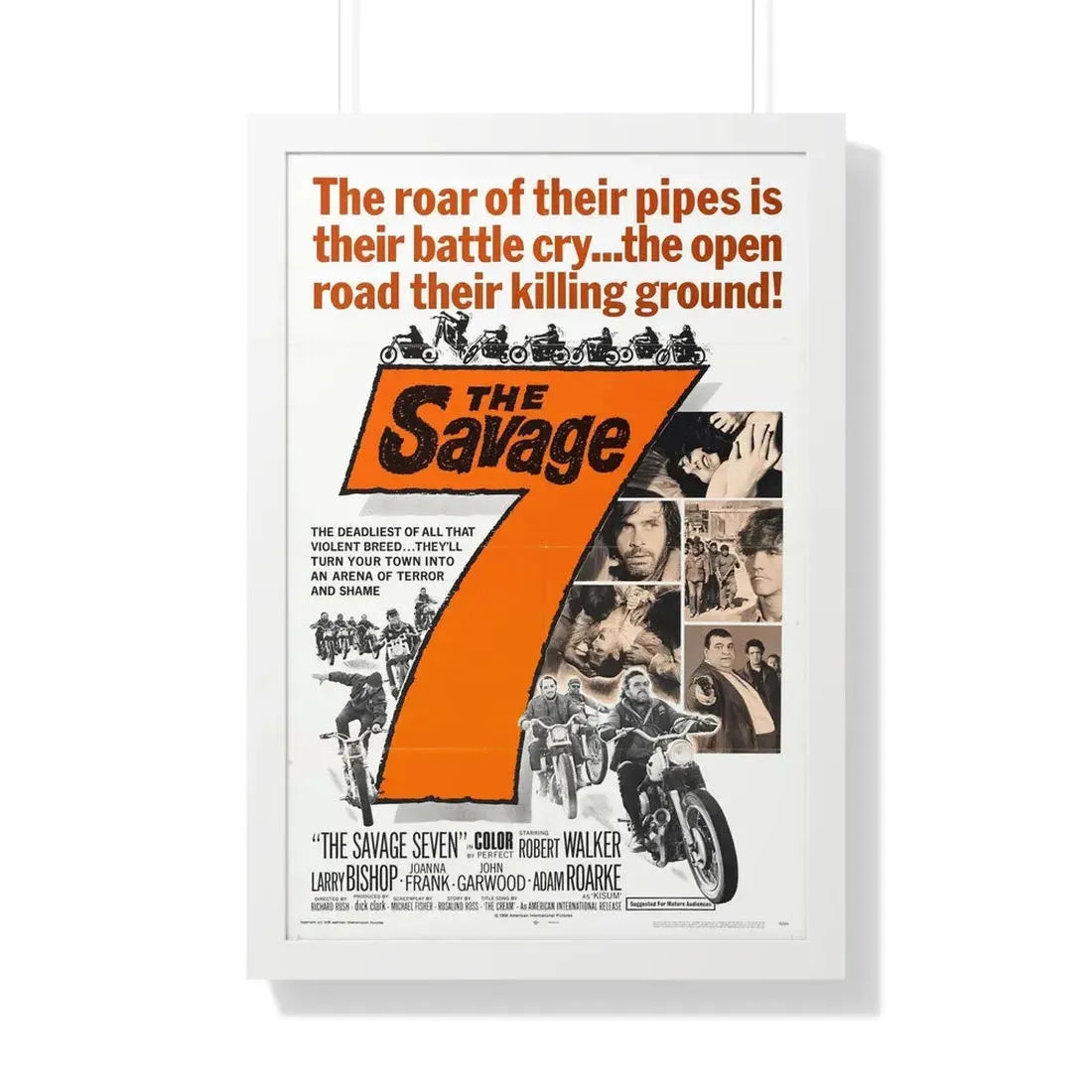 THE SAVAGE SEVEN 1968 - Framed Movie Poster 20" x 30" White - The Sticker Space