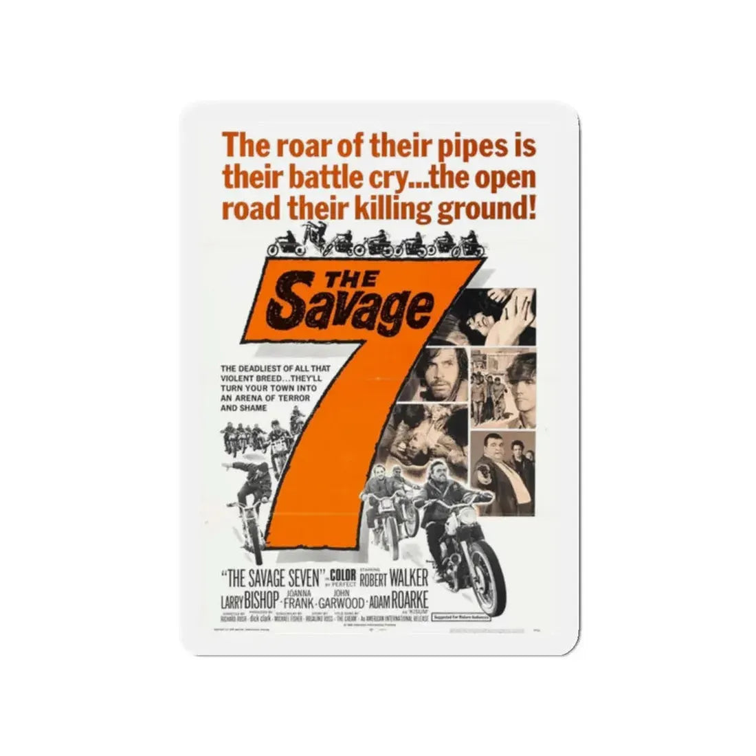 THE SAVAGE SEVEN 1968 Movie Poster - Refrigerator Magnet 2 Inch - The Sticker Space