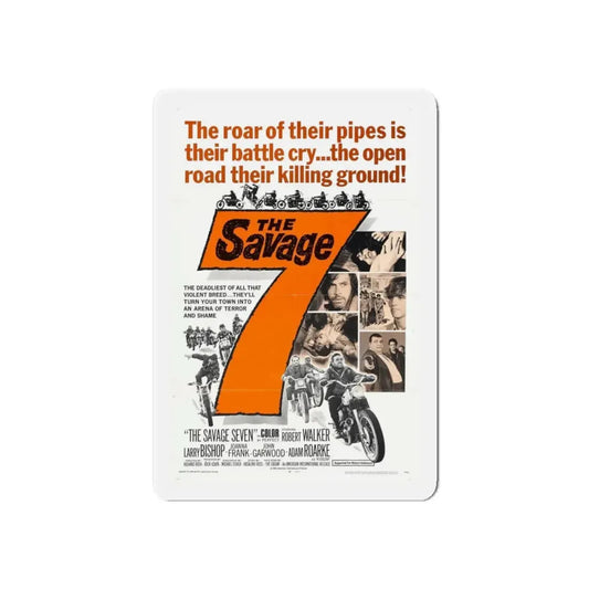 THE SAVAGE SEVEN 1968 Movie Poster - Refrigerator Magnet 6 Inch - The Sticker Space