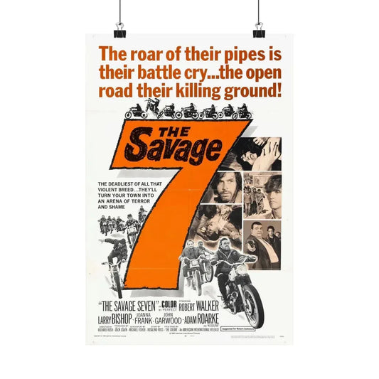 THE SAVAGE SEVEN 1968 - Paper Movie Poster 12″ x 18″ Matte - The Sticker Space