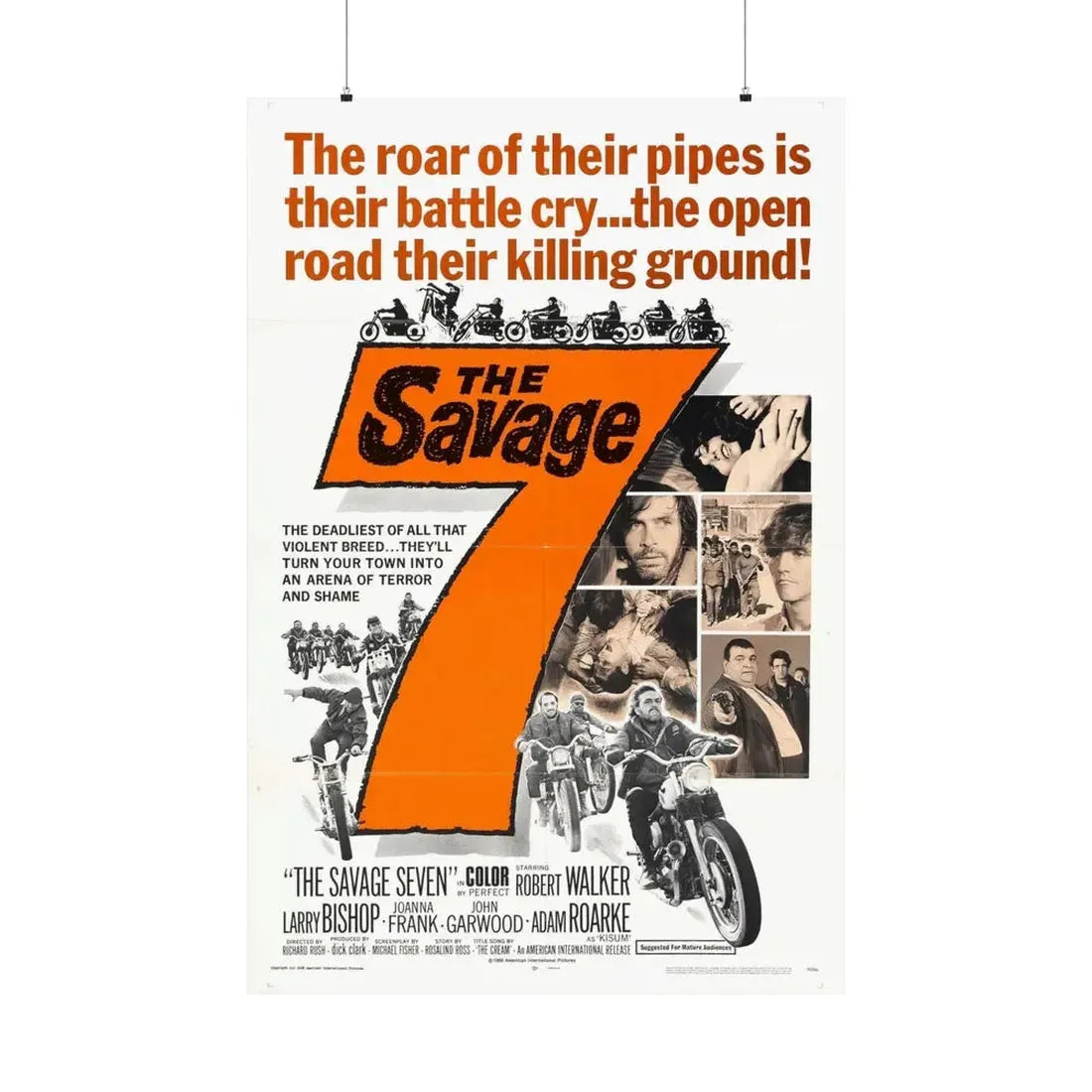 THE SAVAGE SEVEN 1968 - Paper Movie Poster 36" x 54" Matte - The Sticker Space