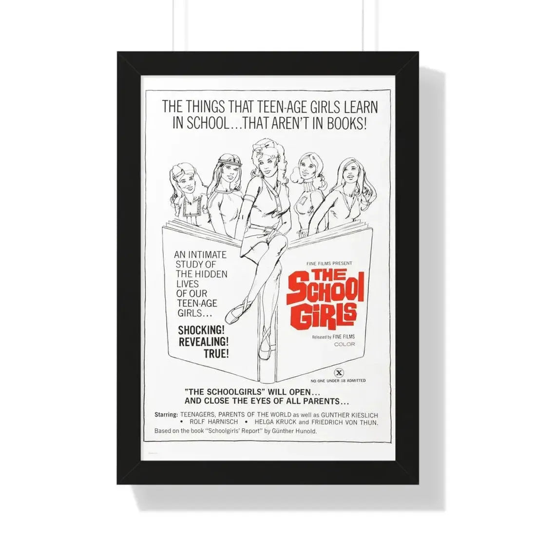 THE SCHOOLGIRLS (SCHOOLGIRL REPORT) 1970 - Framed Movie Poster 16″ x 24″ Black - The Sticker Space