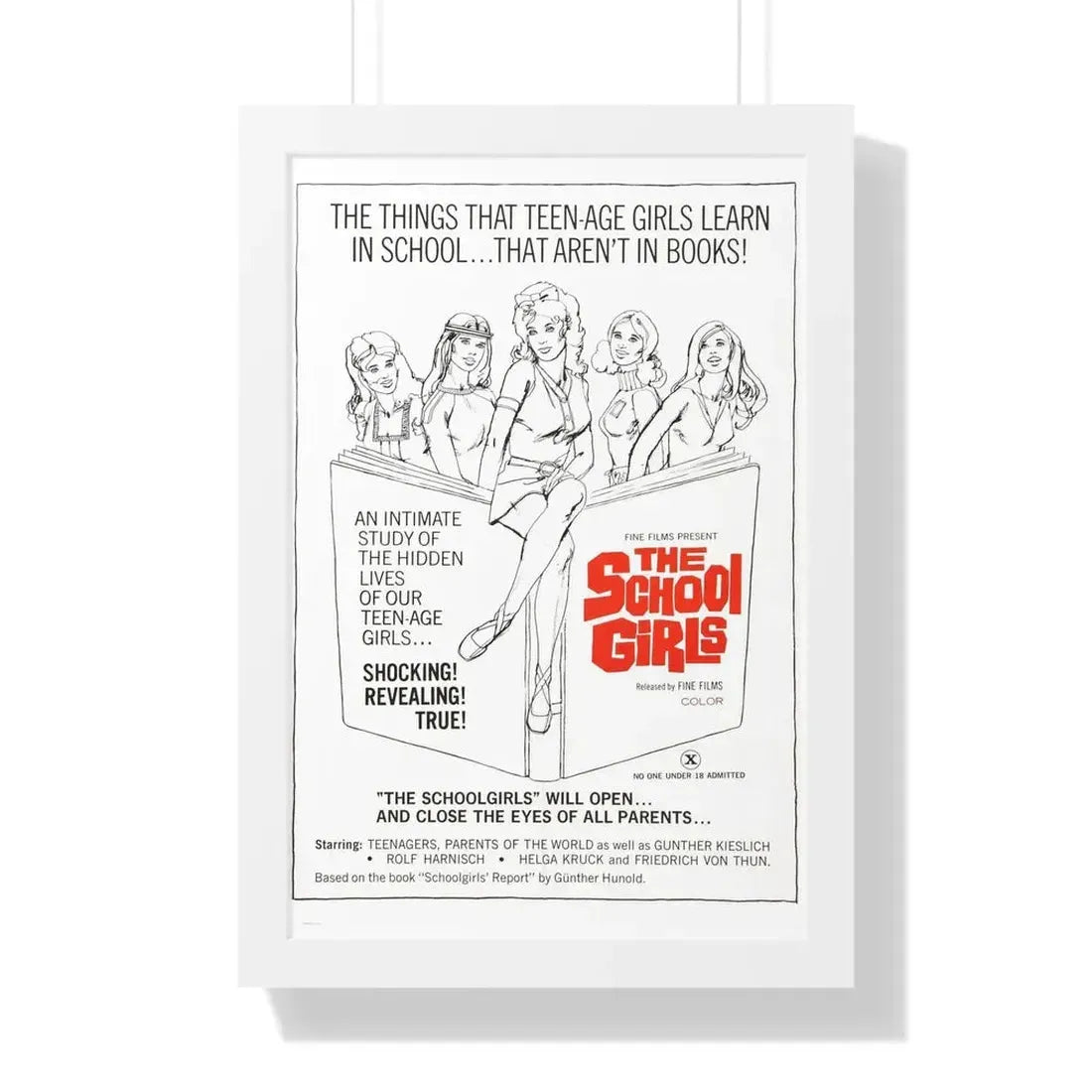 THE SCHOOLGIRLS (SCHOOLGIRL REPORT) 1970 - Framed Movie Poster 16″ x 24″ White - The Sticker Space