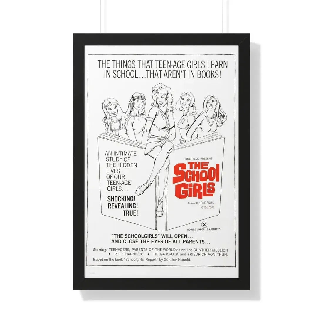 THE SCHOOLGIRLS (SCHOOLGIRL REPORT) 1970 - Framed Movie Poster 20" x 30" Black - The Sticker Space