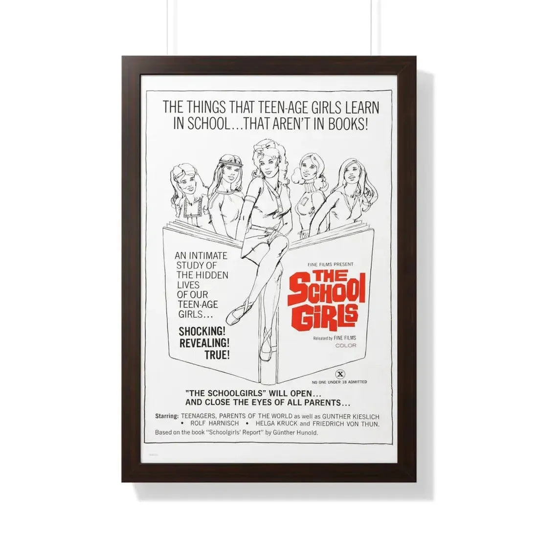 THE SCHOOLGIRLS (SCHOOLGIRL REPORT) 1970 - Framed Movie Poster 20" x 30" Walnut - The Sticker Space