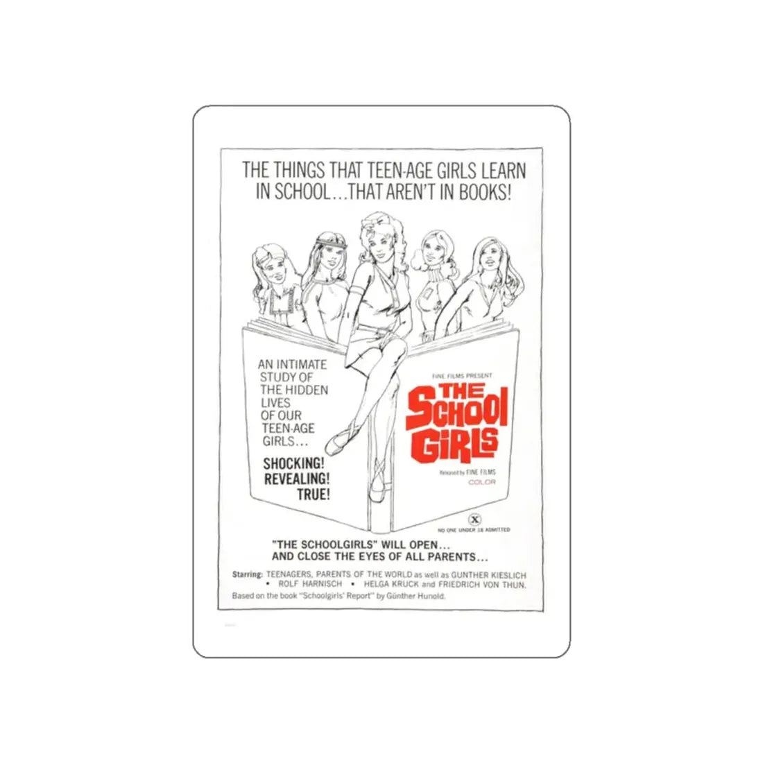 THE SCHOOLGIRLS (SCHOOLGIRL REPORT) 1970 Movie Poster STICKER Vinyl Die-Cut Decal 2 Inch - The Sticker Space