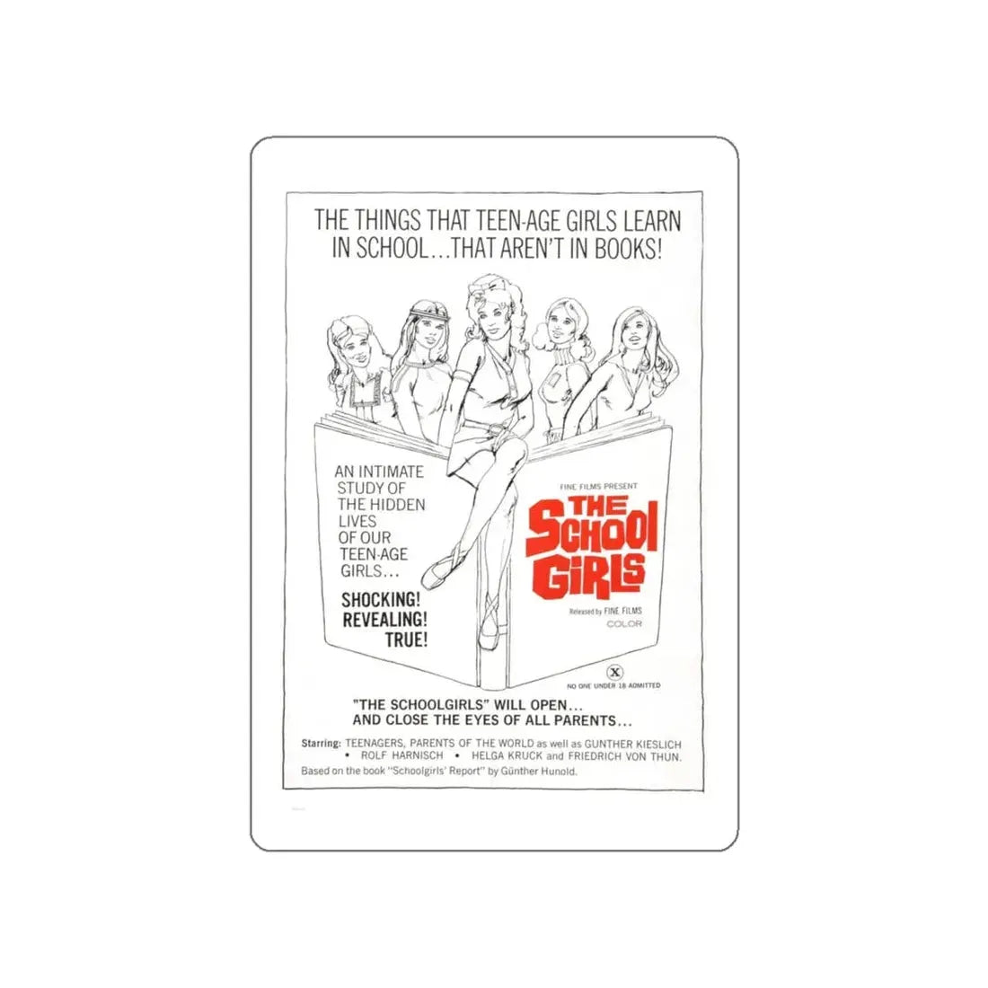 THE SCHOOLGIRLS (SCHOOLGIRL REPORT) 1970 Movie Poster STICKER Vinyl Die-Cut Decal 5 Inch - The Sticker Space