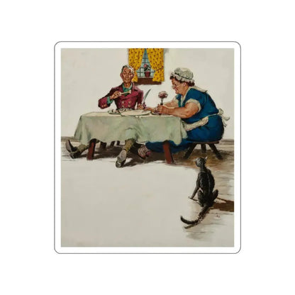 The Scraps and the Scrappy (Magazine Illustration) STICKER Vinyl Die-Cut Decal White Die-Cut 3 Inch - The Sticker Space