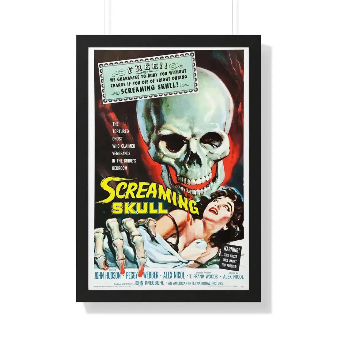 THE SCREAMING SKULL 1958 - Framed Movie Poster 20" x 30" Black - The Sticker Space
