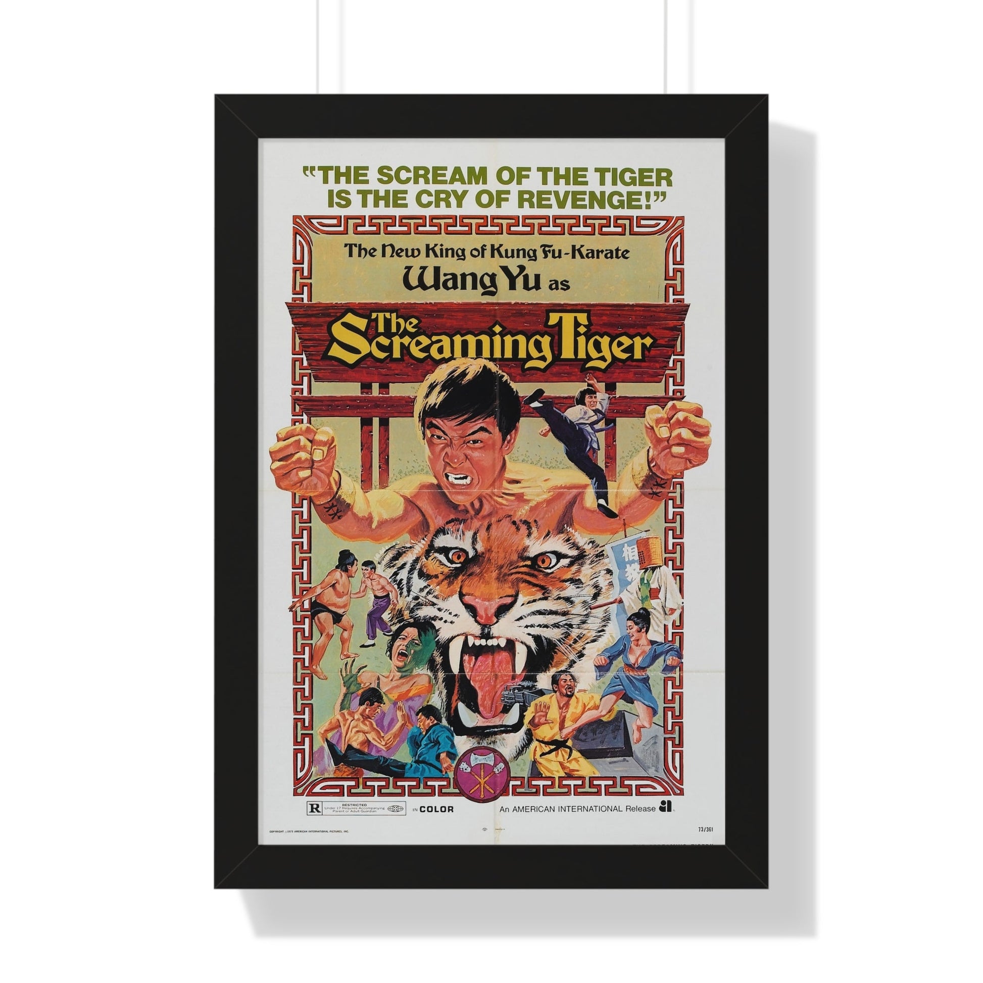 THE SCREAMING TIGER 1972 - Framed Movie Poster-16″ x 24″-The Sticker Space