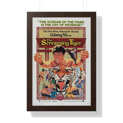 THE SCREAMING TIGER 1972 - Framed Movie Poster 16″ x 24″ Walnut - The Sticker Space