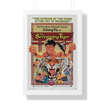 THE SCREAMING TIGER 1972 - Framed Movie Poster 16″ x 24″ White - The Sticker Space