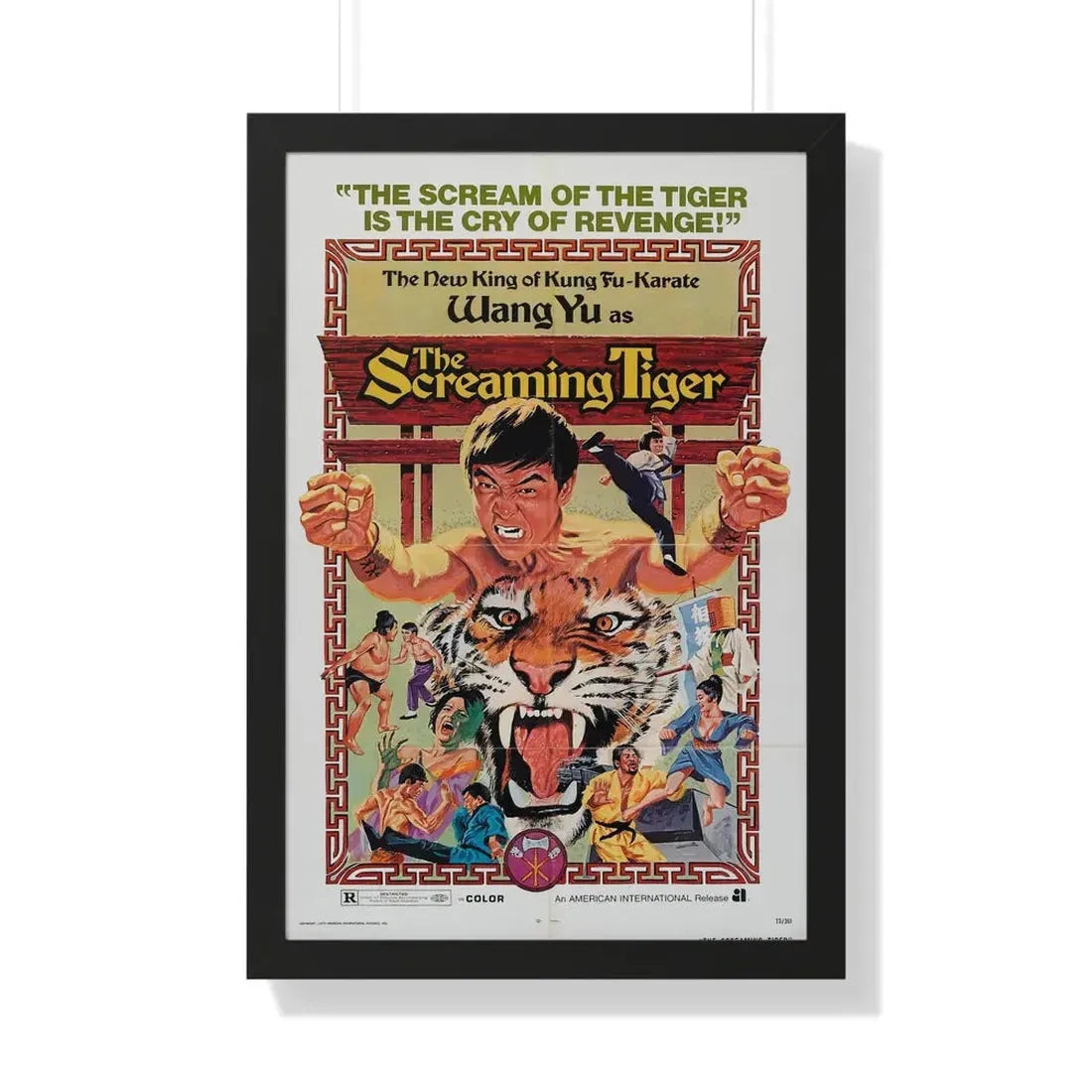 THE SCREAMING TIGER 1972 - Framed Movie Poster 20" x 30" Black - The Sticker Space