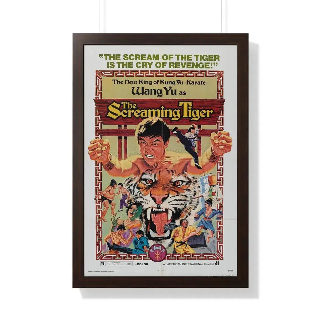 THE SCREAMING TIGER 1972 - Framed Movie Poster 20" x 30" Walnut - The Sticker Space