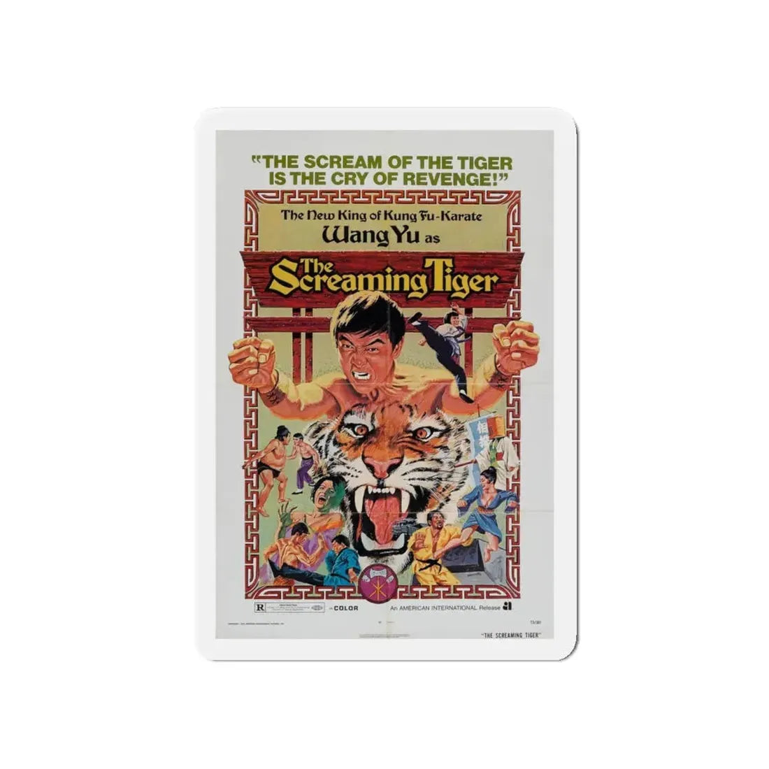 THE SCREAMING TIGER 1972 Movie Poster - Refrigerator Magnet 4 Inch - The Sticker Space