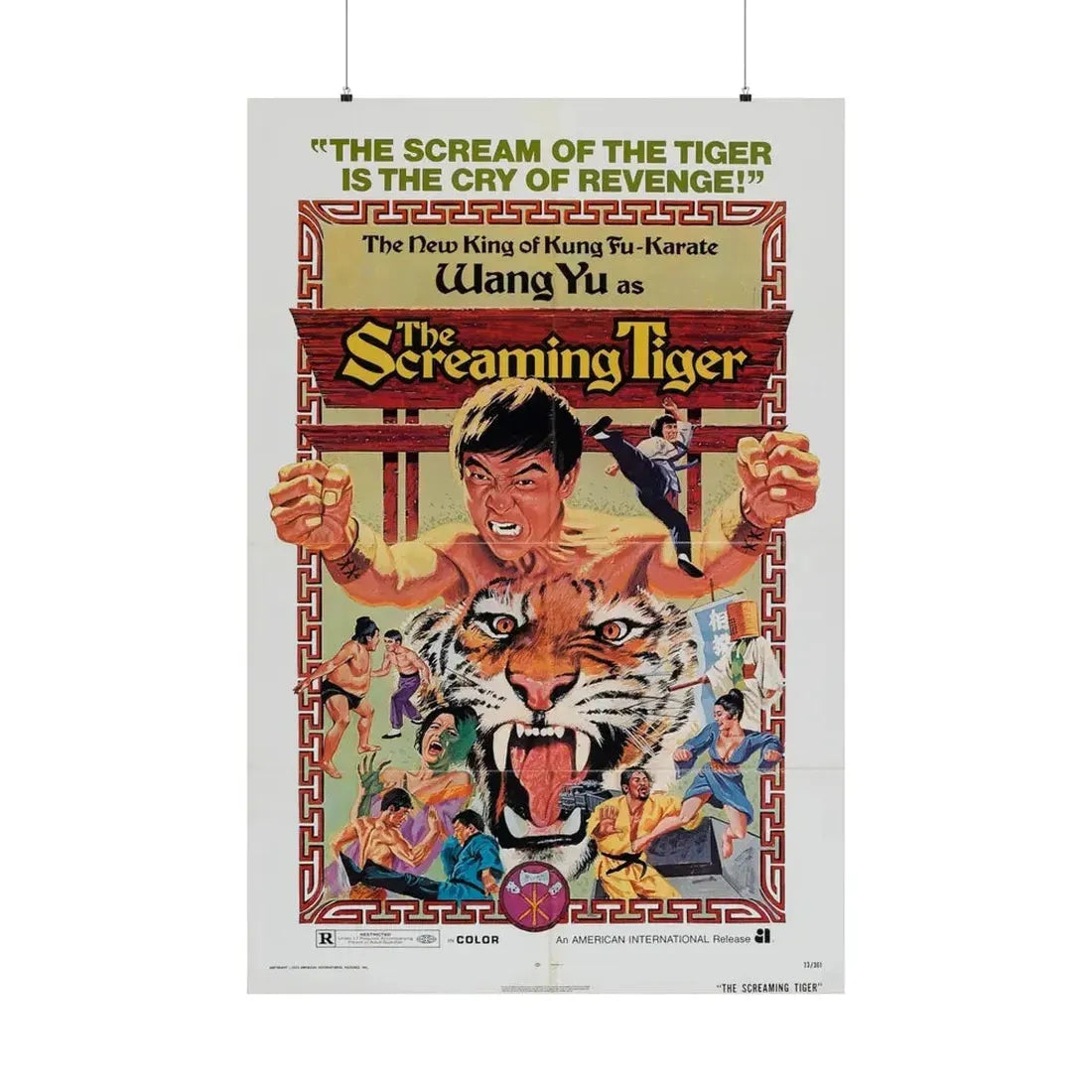 THE SCREAMING TIGER 1972 - Paper Movie Poster 36" x 54" Matte - The Sticker Space