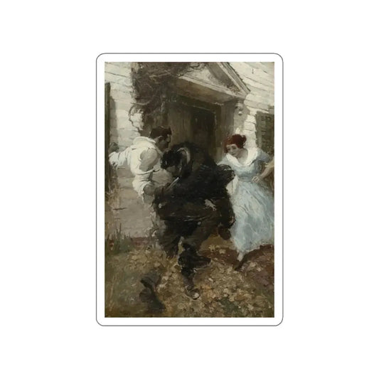 The Scuffle (Magazine Illustration) STICKER Vinyl Die-Cut Decal White Die-Cut 2 Inch - The Sticker Space