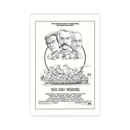 The Sea Wolves 1980 Movie Poster - STICKER Vinyl Kiss-Cut Decal 2 Inch White - The Sticker Space