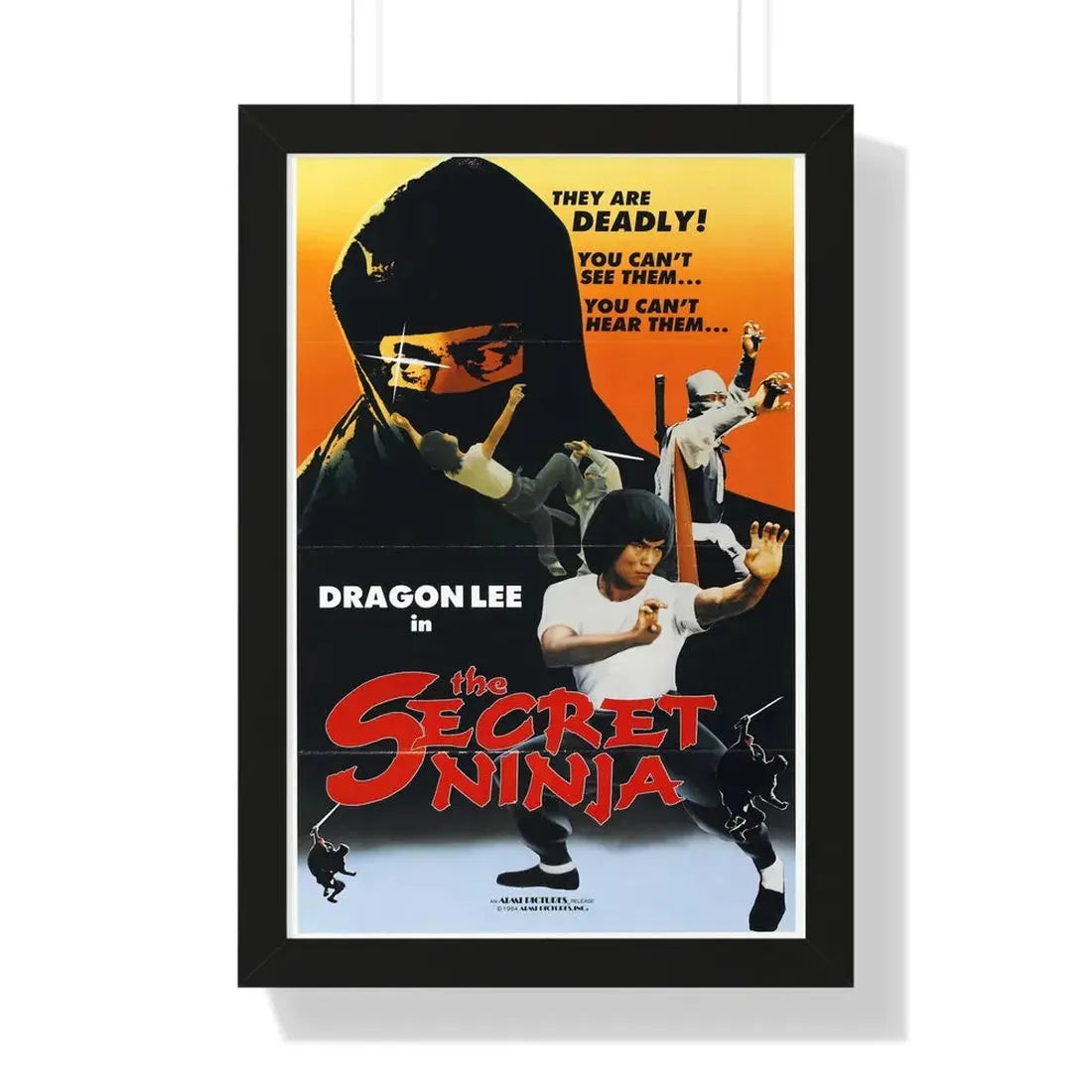 THE SECRET NINJA 1984 - Framed Movie Poster 16″ x 24″ Black - The Sticker Space