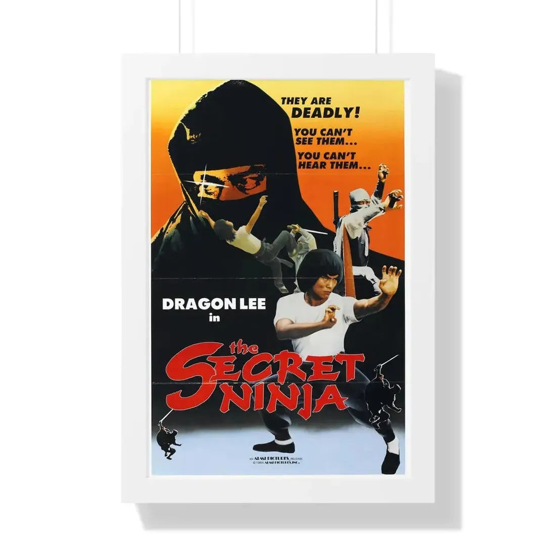 THE SECRET NINJA 1984 - Framed Movie Poster 16″ x 24″ White - The Sticker Space