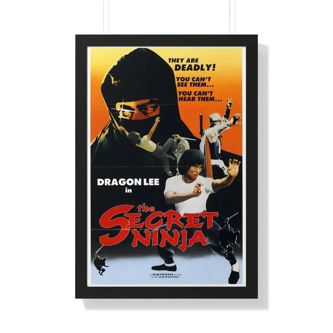 THE SECRET NINJA 1984 - Framed Movie Poster 20" x 30" Black - The Sticker Space