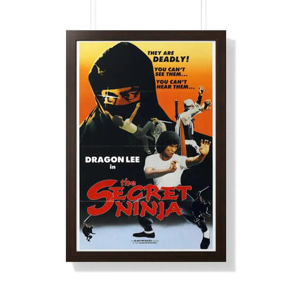 THE SECRET NINJA 1984 - Framed Movie Poster 20" x 30" Walnut - The Sticker Space