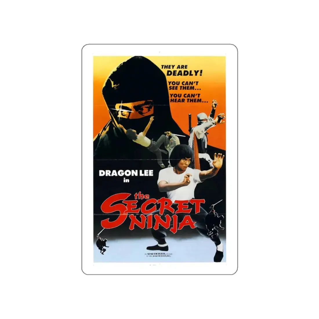 THE SECRET NINJA 1984 Movie Poster STICKER Vinyl Die-Cut Decal 4 Inch - The Sticker Space