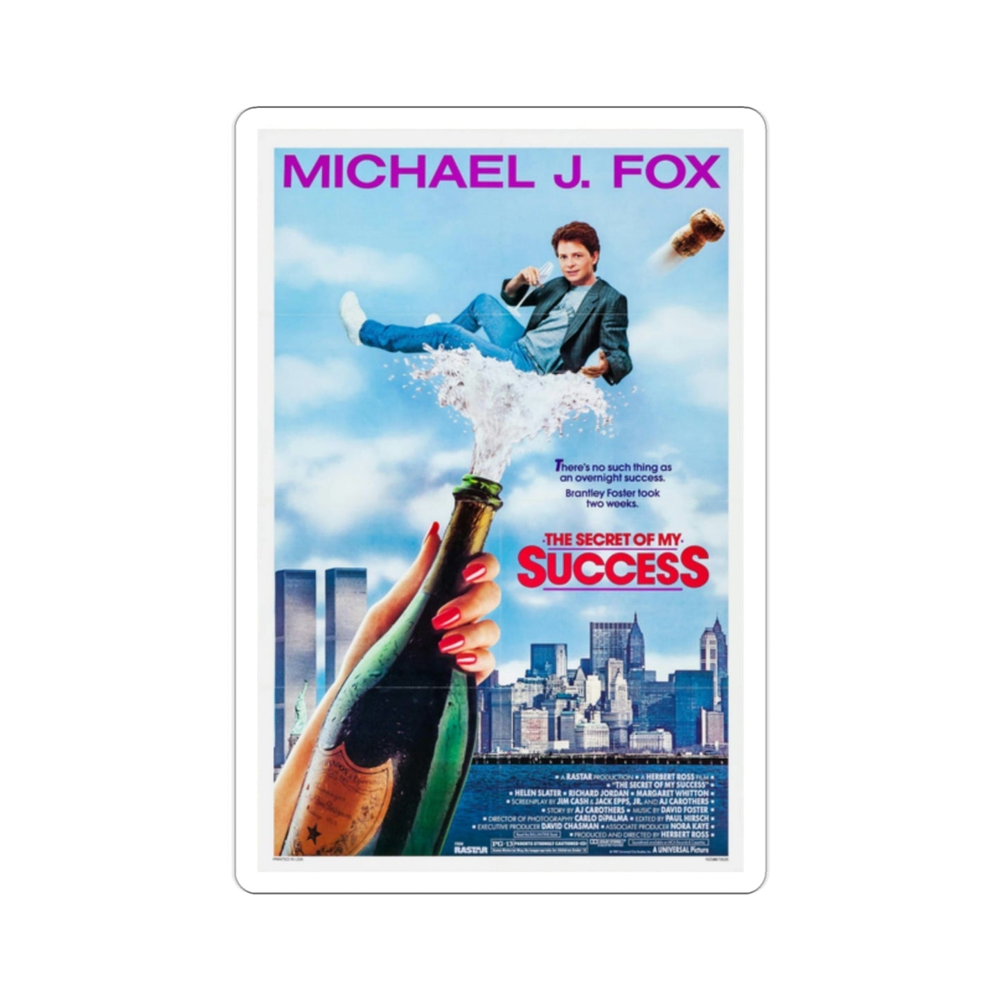 The Secret of my Success 1987 Movie Poster STICKER Vinyl Die-Cut Decal-2 Inch-The Sticker Space