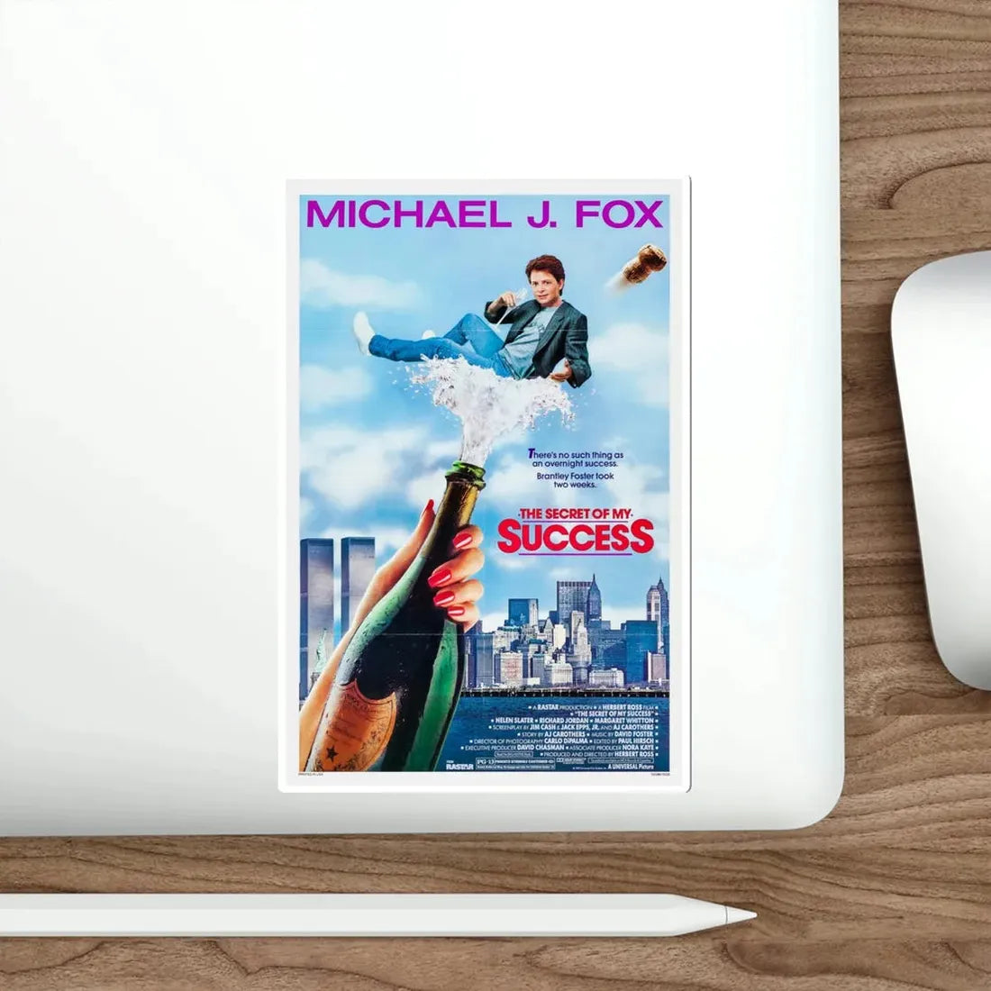 The Secret of my Success 1987 Movie Poster STICKER Vinyl Die-Cut Decal - The Sticker Space