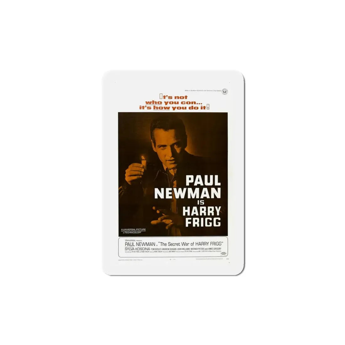 The Secret War of Harry Frigg 1968 Movie Poster Refrigerator Magnet 5 Inch - The Sticker Space