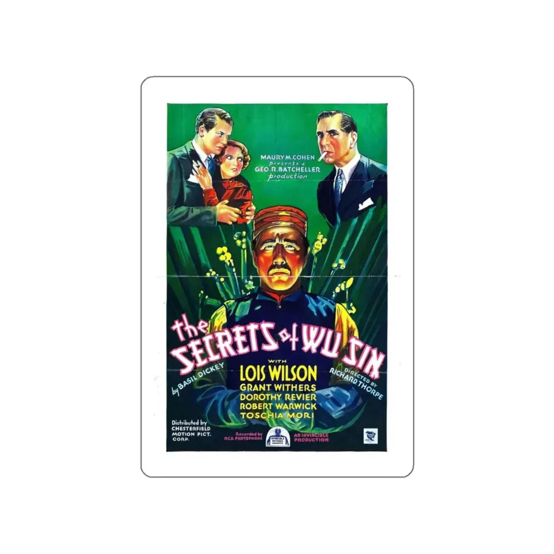 THE SECRETS OF WU SIN 1932 Movie Poster STICKER Vinyl Die-Cut Decal 6 Inch - The Sticker Space