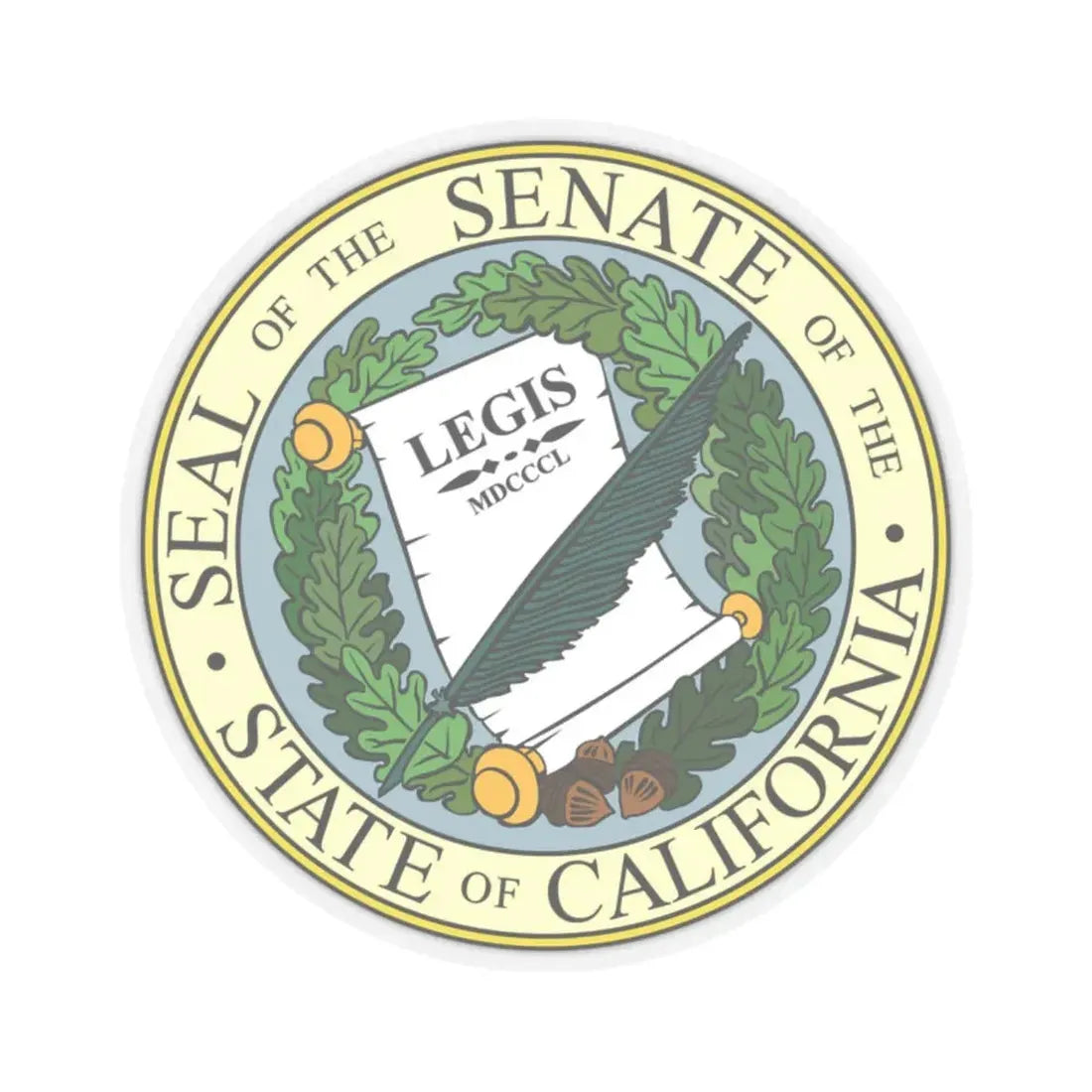The Senate Of The State Of California - STICKER Vinyl Kiss-Cut Decal 2 Inch Transparent - The Sticker Space