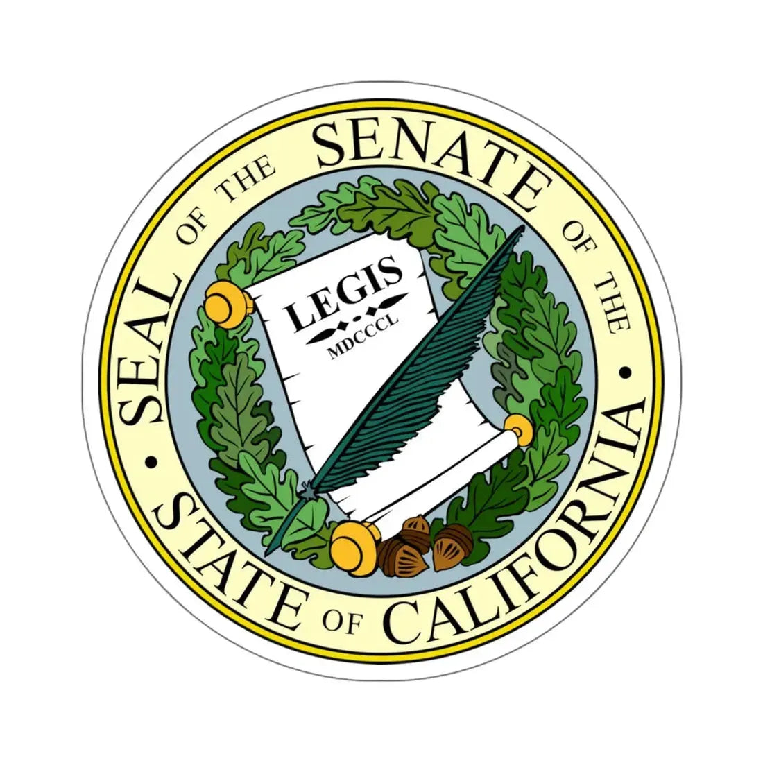 The Senate Of The State Of California - STICKER Vinyl Kiss-Cut Decal 6 Inch White - The Sticker Space