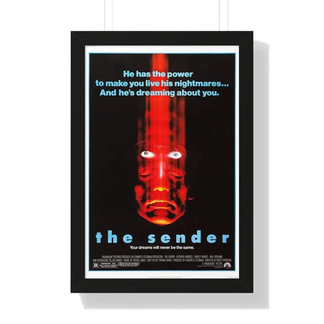 THE SENDER 1982 - Framed Movie Poster 16″ x 24″ Black - The Sticker Space